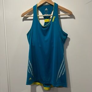 Adidas Women’s Blue Sports Top, Built-in Bra, Racerback, Size 10